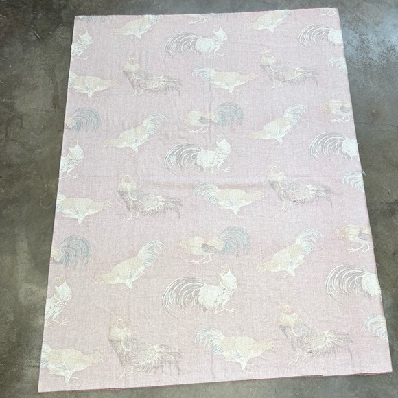 NOS Vintage Rooster Fabric 1.4 Yd Country Farmhouse Chicken Print Cotton Panel - Picture 4 of 4